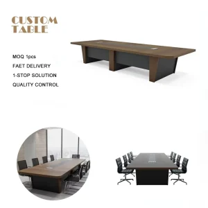 Luxury Boardroom Table Commercial Meeting Table Premium Corporate Spacious Negotiation Conference Table for 12 Person