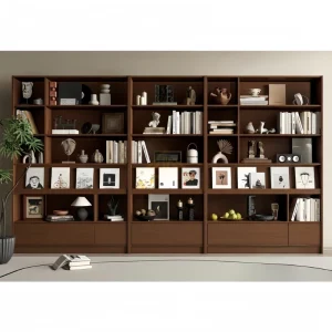 Luxury Bookshelf Partition Decorative Storage Cabinet Wooden Bookcase Wood Bookshelf for Home Study