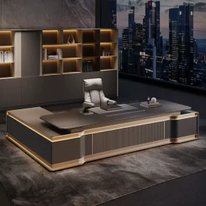 Luxury Boss Desk High-End Modern MDF Assemble Office Desks Minimalist Design Modular Healthy Customizable Colors CEO’s Office