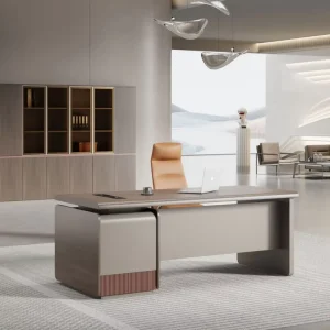 Luxury Boss Desk High End Modern Office Furniture Simple Wooden Panel Design for Home Office or Hotel Use Modular Feature
