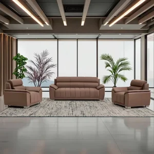 Luxury Brown Executive Leather Office Sofa Set Modern for Apartment Home Office Hotel Hospital