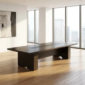 Luxury CEO Meeting Table Large Boardroom Furniture E1 MDF Board Modern Executive Conference Table Smart Hub Boss Desk