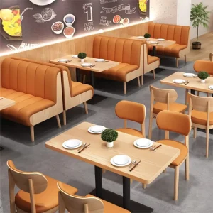 Luxury Cafe Furniture Booth Sofa Seating Set Restaurant Table and Chairs for Coffee Shop Bistro Dessert Restaurant