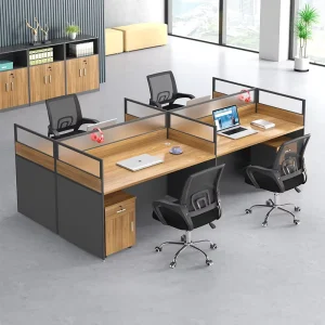 Luxury Card Partition Workstation Desk Soundproof Panel Modern Minimalist Bar Shaped Design Office Chair Set