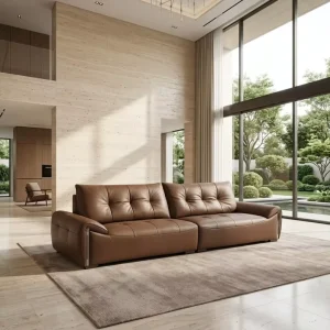Luxury Chesterfield Genuine Leather Sofa for Apartment Hotel or Studio for Living Room