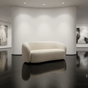 Luxury Chesterfield Style Three Seater Linen Sofa with Durable Metal Base Comfortable for Hotel Home Living Rooms