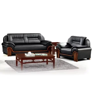 Luxury Chinese Style Leather Boss Office Sofa Commercial Reception Modular Office Room Waiting Couches