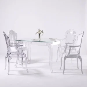 Luxury Clear Acrylic Dining Table for Wedding Banquet Hotel Home Event