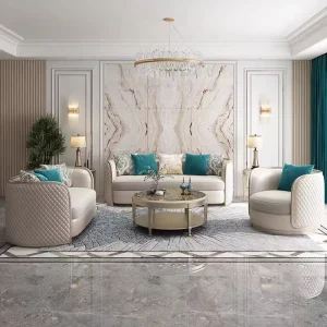 Luxury Comfortable Living Room Sofa Set Stainless Steel 1+2+3 Seat Leather Couch for Hotel Living Room Furniture