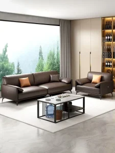 Luxury Commercial Office Sofa Set for Boss Business Meetings Reception Rooms & VIP Rest Areas Simple Modern Leather