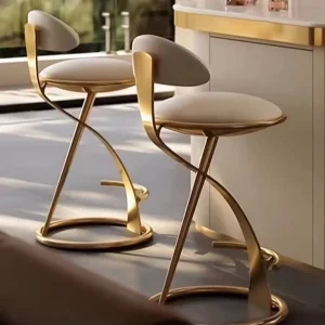 Luxury Contemporary Metal Frame Bar Chairs for Home Living Room Lobby High Business Kitchen Authentic Outdoor Dining