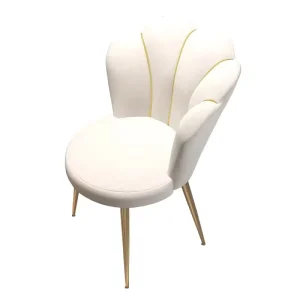 Luxury Cream Orange Velvet Arm Chair for Bedroom Hotel Villa Stackable Leisure Makeup Chair for Apartment Use