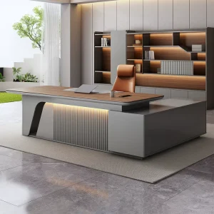 Luxury Creative Bevel Wooden Manager Office Table CEO Office Table Modular Boss Table