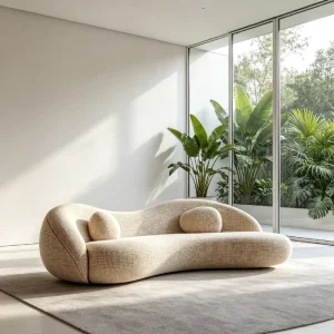 Luxury Curved Sofa Modern Designer Couch Fabric Sofa for Villa Mansion Hotel Lobby and Project Furniture