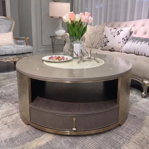 Luxury Custom Designed Mother Of Pearl Bone Inlay Wood Coffee Table Classic Traditional Style For Home Living Room