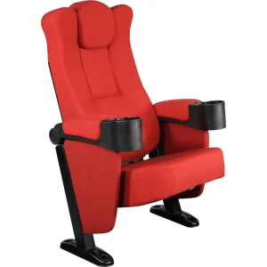 Luxury Custom Fabric Folding Movie Theater Seat Cinema Chair Furniture with Cup Holder