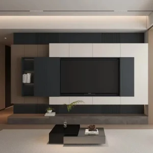 Luxury Custom TV Feature Wall Full Wall Media Console System Modern Minimalist Design