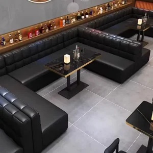Luxury Customizable Solid Wood Modern Design Nightclub Interior Sofa and Bar Table Sets for Home Bar & Commercial Use