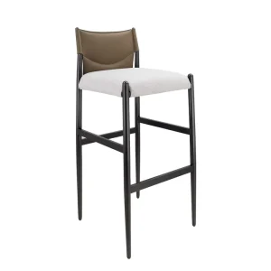 Luxury Design Leather Hand Made Back Metal Industrial Restaurant Linen Bar Stools Bar Chair
