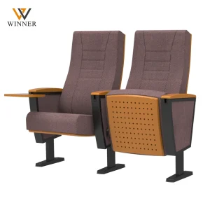 Luxury Design Modern Fabric Church Chairs Writing Tablet High Density Foam Backrest for Auditorium Theater Lecture Hall School
