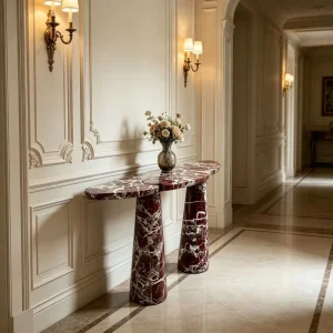 Luxury Design Modern Marble Eco-Friendly Durable Entryway Console Side Table Natural Stone Living Room Furniture Kitchen Dining