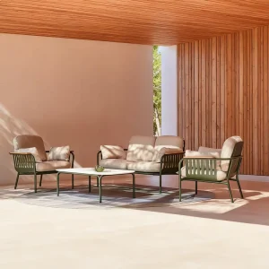 Luxury Design Modern Style 4 Piece Outdoor Waterproof Aluminum Sofa Set for Hotel Villa Gardens