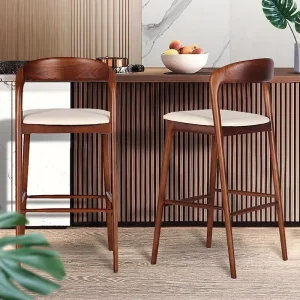 Luxury Design Solid Wooden Extendable Modern Steady Eco Friendly Bar Stool High Chair
