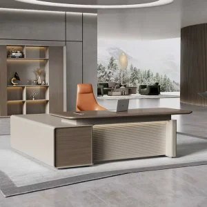 Luxury Durable L-Shape Anti-Scratch Office Table with Storage for Office Building Manager’s Desk Executive Office Desk
