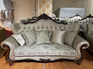 Luxury Durable Modern Boucle Fabric Sofa with Wood Legs Sponge Filling for Apartment Hospital Living Room Decor Home Furniture
