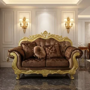 Luxury Durable Modern Fabric Sofa with Wood Legs for Apartment Living Room Decor Sofa