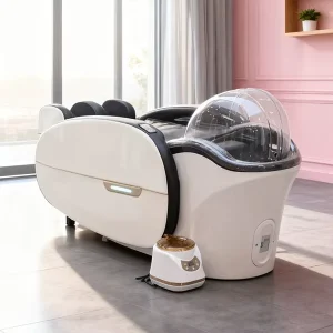 Luxury Electric Vibration Massage Bed Shampoo Chair Shampoo Bed with Modern Design for Salon and Barber Shop and Beauty Use