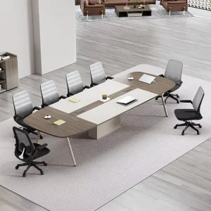 Luxury Executive Conference Table Modern High End Office Meeting Table with Wood Panel Design for Boardroom and School Use