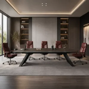 Luxury Executive Conference Table Wooden Meeting Room Furniture with Modern Design Cable Management Custom Office Furniture OEM