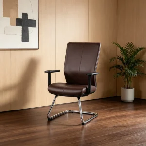 Luxury Executive High Back Pu Leather Visitor Office Comfortable Long Sitting Arched Chair