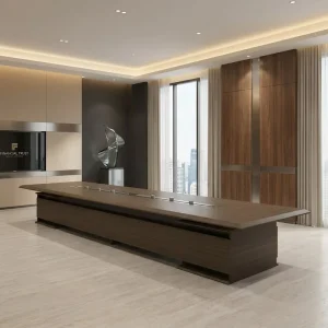Luxury Executive Meeting Desk Integrated Storage Cable Management E1 MDF Suction Process Boss Office Furniture