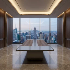 Luxury Executive Meeting Table 3D Texture High Gloss CEO Boardroom Desk E1 MDF Sustainable Office Furniture Desk