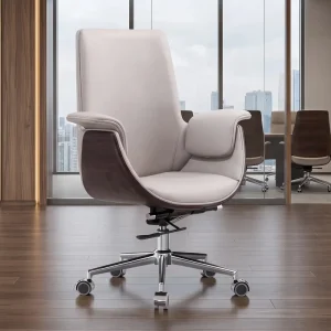 Luxury Executive Swivel Chair PU High Back Lumbar Support Adjustable Height Reclining Headrest Armrests Modern Office Boss