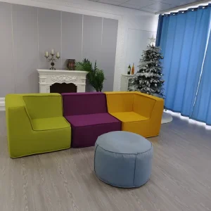 Luxury Fabric Modern Two Seat Modular Sofa Bed Stuffed Lounger Custom Solid Color Apartment Hotel Use Foldable Living Room Sofa