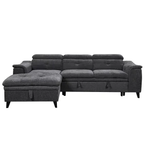 Luxury Fabric Two Seat Comfortable L Shape Corner Sofa Bed Storage Apartment Mall Sofa Set