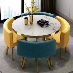 Luxury Family Restaurant Furniture Set 1 Table 4 Chairs Modern Home Dining Room School Hotel High Quality