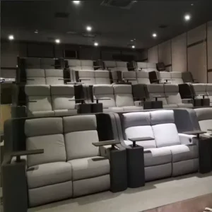 Luxury Fire Retardant Leather Double Electric Recliner Cinema Sofa Theater Seating Chair
