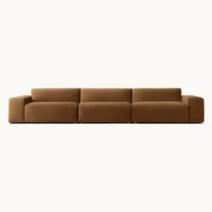 Luxury French Style Living Room Furniture Comfortable Modular Linen Fabric Sectional Sofa for Home Villa Hall Hotel