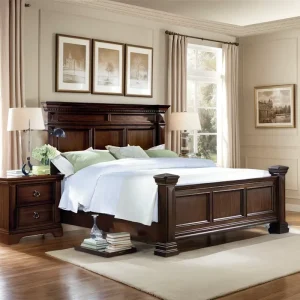 Luxury Full Set King Size Bedroom Midcentury Furniture Heavy Carving Designs Solid Wood Bed Five Year Warranty