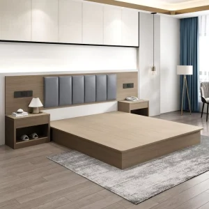 Luxury Genuine Leather Hotel Bedroom Set for Apartment Projects Custom Made Contract Grade Modern Simple Design Furniture OEM