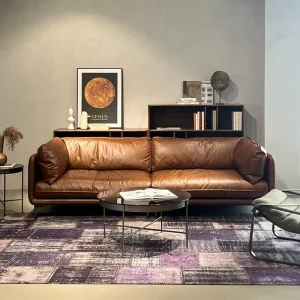 Luxury Genuine Leather Square Modular Sofa Set Modern Sectional Couch for Living Room