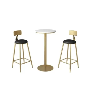 Luxury Gold Marble Modern Commercial Bar Table for Outdoor Events Hotels Restaurants Living Rooms