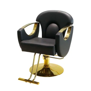 Luxury Gold Salon Chair Professional Hydraulic Barber Chair Modern Styling Chair with Golden Base for Hair Beauty Salon