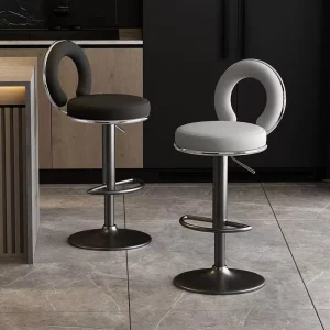 Luxury Gold Swivel Contemporary Bar Stool Commercial Furniture Metal Leg for Salon & Mall