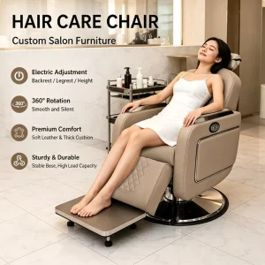 Luxury Hair Care Barber Chair Adjustable Backrest Leg Rest Angles USB Port Shampoo Hydraulic Men Beauty Salon Chair Lash Tattoo