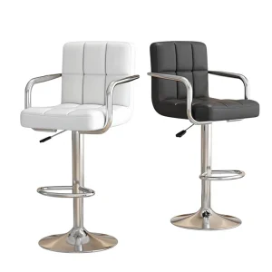 Luxury High End Leather and Metal Adjustable Bar Stool with Modern Design for Home and Commercial Use